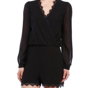 Emerald Sundae Long Sleeve Sheer Back Lace Romper